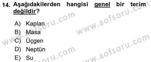 Dil Felsefesi Dersi 2021 - 2022 Yılı (Final) Dönem Sonu Sınav Soruları 14. Soru