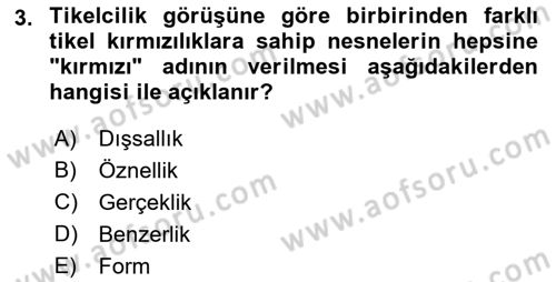 Dil Felsefesi Dersi 2022 - 2023 Yılı (Final) Dönem Sonu Sınavı 3. Soru