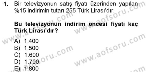 Finans Matematiği Dersi 2012 - 2013 Yılı (Vize) Ara Sınav Soruları 1. Soru