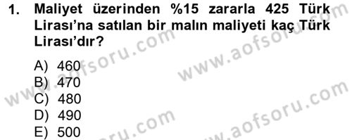 Finans Matematiği Dersi 2012 - 2013 Yılı (Final) Dönem Sonu Sınav Soruları 1. Soru