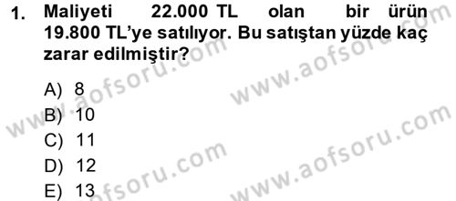 Finans Matematiği Dersi 2014 - 2015 Yılı (Vize) Ara Sınav Soruları 1. Soru