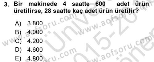 Finans Matematiği Dersi 2015 - 2016 Yılı (Final) Dönem Sonu Sınav Soruları 3. Soru