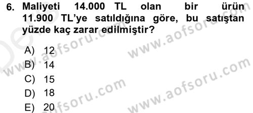 Finans Matematiği Dersi 2015 - 2016 Yılı Tek Ders Sınav Soruları 6. Soru