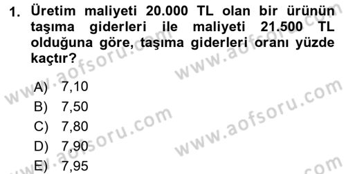 Finans Matematiği Dersi 2017 - 2018 Yılı (Vize) Ara Sınav Soruları 1. Soru