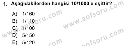 Finans Matematiği Dersi 2018 - 2019 Yılı 3 Ders Sınav Soruları 1. Soru