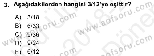 Finans Matematiği Dersi 2018 - 2019 Yılı (Final) Dönem Sonu Sınav Soruları 3. Soru