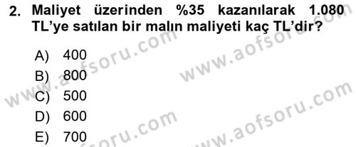 Finans Matematiği Dersi 2024 - 2025 Yılı Yaz Okulu Sınav Soruları 2. Soru