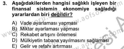 Finansal Kurumlar Dersi 2012 - 2013 Yılı (Vize) Ara Sınav Soruları 3. Soru