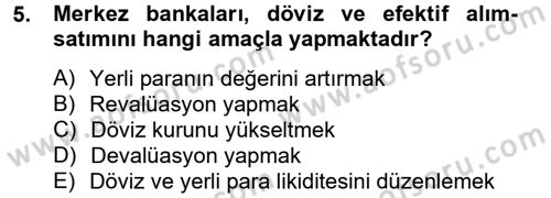Finansal Kurumlar Dersi 2013 - 2014 Yılı Tek Ders Sınav Soruları 5. Soru
