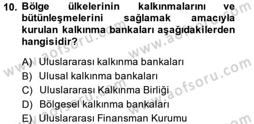 Finansal Kurumlar Dersi 2014 - 2015 Yılı (Final) Dönem Sonu Sınav Soruları 10. Soru