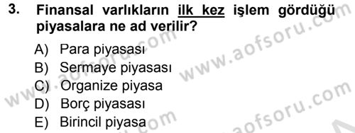 Finansal Yönetim 1 Dersi 2013 - 2014 Yılı Tek Ders Sınavı 3. Soru