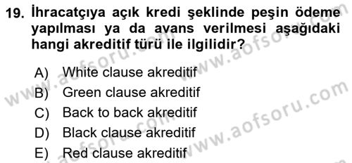 Finansal Yönetim 1 Dersi 2022 - 2023 Yılı (Final) Dönem Sonu Sınavı 19. Soru