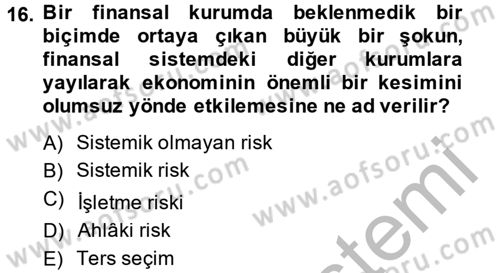 Finansal Yönetim 2 Dersi 2014 - 2015 Yılı (Final) Dönem Sonu Sınavı 16. Soru