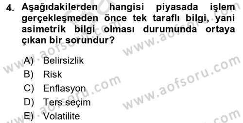 Finansal Yönetim 2 Dersi 2021 - 2022 Yılı (Final) Dönem Sonu Sınav Soruları 4. Soru