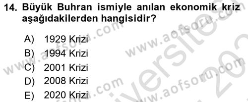 Finansal Yönetim 2 Dersi 2024 - 2025 Yılı (Final) Dönem Sonu Sınav Soruları 14. Soru