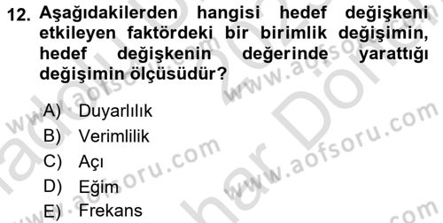 Finansal Yönetim 2 Dersi 2025 - 2026 Yılı (Final) Dönem Sonu Sınav Soruları 12. Soru