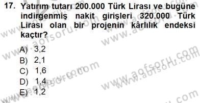 Girişim Finansmanı Dersi 2012 - 2013 Yılı (Vize) Ara Sınav Soruları 17. Soru