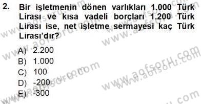 Girişim Finansmanı Dersi 2012 - 2013 Yılı (Vize) Ara Sınav Soruları 2. Soru