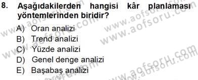 Girişim Finansmanı Dersi 2012 - 2013 Yılı (Vize) Ara Sınav Soruları 8. Soru