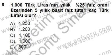 Girişim Finansmanı Dersi 2012 - 2013 Yılı (Final) Dönem Sonu Sınavı 6. Soru