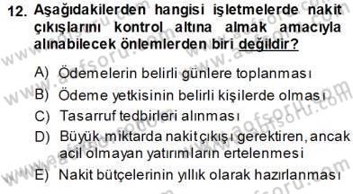 Girişim Finansmanı Dersi 2013 - 2014 Yılı (Vize) Ara Sınav Soruları 12. Soru