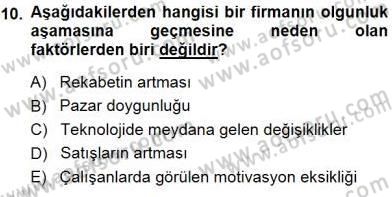 Girişim Finansmanı Dersi 2013 - 2014 Yılı (Final) Dönem Sonu Sınav Soruları 10. Soru