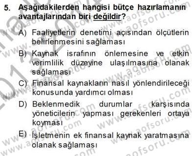 Girişim Finansmanı Dersi 2013 - 2014 Yılı (Final) Dönem Sonu Sınav Soruları 5. Soru