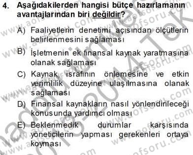 Girişim Finansmanı Dersi 2013 - 2014 Yılı Tek Ders Sınav Soruları 4. Soru