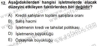 Girişim Finansmanı Dersi 2014 - 2015 Yılı (Vize) Ara Sınav Soruları 12. Soru