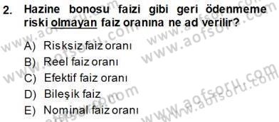 Girişim Finansmanı Dersi 2014 - 2015 Yılı (Vize) Ara Sınavı 2. Soru