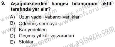 Girişim Finansmanı Dersi 2014 - 2015 Yılı (Vize) Ara Sınavı 9. Soru