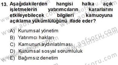 Girişim Finansmanı Dersi 2014 - 2015 Yılı (Final) Dönem Sonu Sınav Soruları 13. Soru