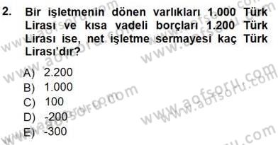 Girişim Finansmanı Dersi 2014 - 2015 Yılı (Final) Dönem Sonu Sınav Soruları 2. Soru