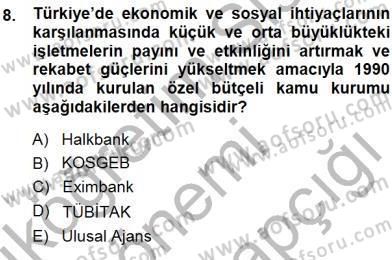 Girişim Finansmanı Dersi 2014 - 2015 Yılı (Final) Dönem Sonu Sınav Soruları 8. Soru