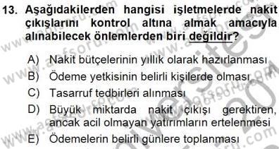 Girişim Finansmanı Dersi 2015 - 2016 Yılı (Vize) Ara Sınav Soruları 13. Soru