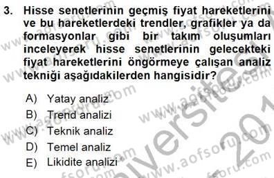 Girişim Finansmanı Dersi 2015 - 2016 Yılı (Vize) Ara Sınav Soruları 3. Soru