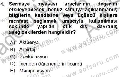 Girişim Finansmanı Dersi 2015 - 2016 Yılı (Vize) Ara Sınavı 4. Soru