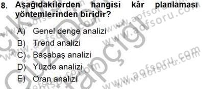 Girişim Finansmanı Dersi 2015 - 2016 Yılı (Vize) Ara Sınav Soruları 8. Soru