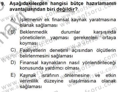 Girişim Finansmanı Dersi 2015 - 2016 Yılı (Vize) Ara Sınav Soruları 9. Soru