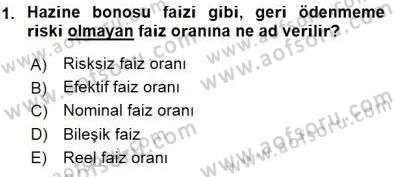 Girişim Finansmanı Dersi 2015 - 2016 Yılı (Final) Dönem Sonu Sınav Soruları 1. Soru
