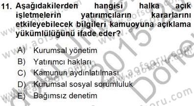 Girişim Finansmanı Dersi 2015 - 2016 Yılı (Final) Dönem Sonu Sınav Soruları 11. Soru