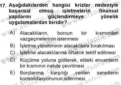 Girişim Finansmanı Dersi 2015 - 2016 Yılı (Final) Dönem Sonu Sınav Soruları 17. Soru