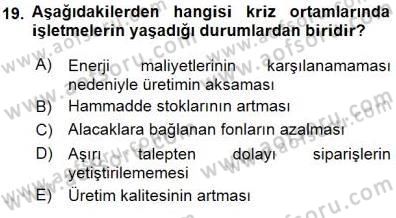 Girişim Finansmanı Dersi 2015 - 2016 Yılı (Final) Dönem Sonu Sınav Soruları 19. Soru