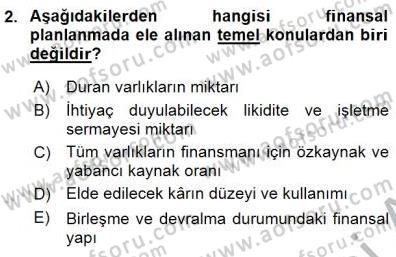 Girişim Finansmanı Dersi 2015 - 2016 Yılı (Final) Dönem Sonu Sınav Soruları 2. Soru
