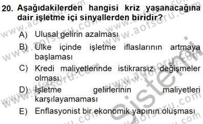 Girişim Finansmanı Dersi 2015 - 2016 Yılı (Final) Dönem Sonu Sınav Soruları 20. Soru