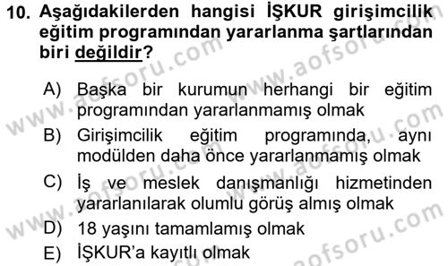 Girişim Finansmanı Dersi 2016 - 2017 Yılı 3 Ders Sınavı 10. Soru