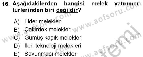 Girişim Finansmanı Dersi 2016 - 2017 Yılı 3 Ders Sınav Soruları 16. Soru