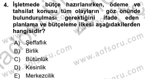 Girişim Finansmanı Dersi 2016 - 2017 Yılı 3 Ders Sınav Soruları 4. Soru