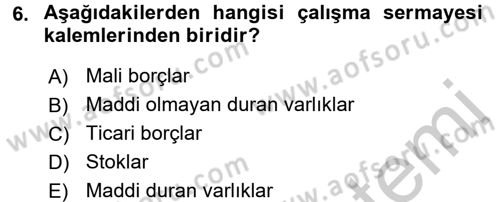 Girişim Finansmanı Dersi 2016 - 2017 Yılı 3 Ders Sınav Soruları 6. Soru