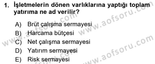 Girişim Finansmanı Dersi 2016 - 2017 Yılı (Final) Dönem Sonu Sınav Soruları 1. Soru